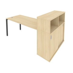 Рабочая станция с опорным шкафом-купе Рива Metal System Б.РС-СШК-3.4 Акация/Антрацит