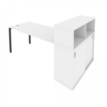 Рабочая станция с опорным шкафом-купе Рива Metal System Б.РС-СШК-3.4 Белый/Антрацит