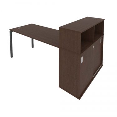 Рабочая станция с опорным шкафом-купе Рива Metal System Б.РС-СШК-3.4 Венге/Антрацит