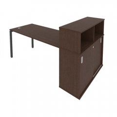 Рабочая станция с опорным шкафом-купе Рива Metal System Б.РС-СШК-3.4 Венге/Антрацит