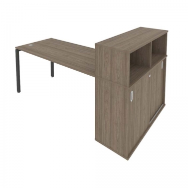 Рабочая станция с опорным шкафом-купе Рива Metal System Б.РС-СШК-3.4 Вяз/Антрацит