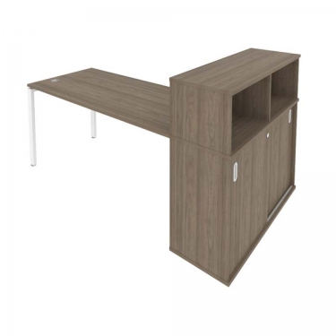 Рабочая станция с опорным шкафом-купе Рива Metal System Б.РС-СШК-3.4 Вяз/Белый