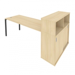 Рабочая станция с опорным шкафом-купе Рива Metal System Б.РС-СШК-3.5 Акация/Антрацит