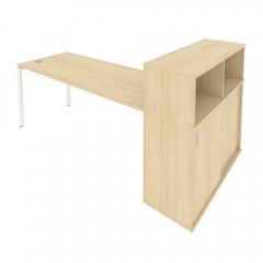 Рабочая станция с опорным шкафом-купе Рива Metal System Б.РС-СШК-3.5 Акация/Белый