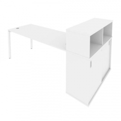 Рабочая станция с опорным шкафом-купе Рива Metal System Б.РС-СШК-3.5 Белый