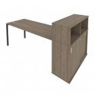 Рабочая станция с опорным шкафом-купе Рива Metal System Б.РС-СШК-3.5 Вяз/Антрацит