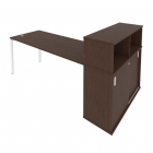 Рабочая станция с опорным шкафом-купе Рива Metal System Б.РС-СШК-3.5 Вяз/Белый