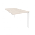 Стол-приставка двойной на П-образном м/к к опорным элем. Рива ONIX O.MP-D.SPR-0.7 Денвер Светлый/Белый