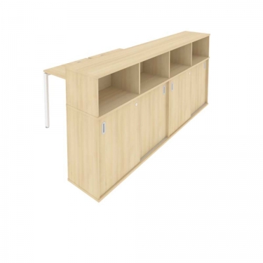 Рабочая станция с опорным шкафом-купе Рива Metal System Б.РС-СШК-4.1 Акация/Белый