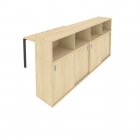 Рабочая станция с опорным шкафом-купе Рива Metal System Б.РС-СШК-4.1 Акация/Серый