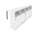 Рабочая станция с опорным шкафом-купе Рива Metal System Б.РС-СШК-4.1 Белый/Антрацит