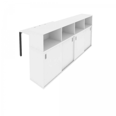 Рабочая станция с опорным шкафом-купе Рива Metal System Б.РС-СШК-4.1 Белый/Серый