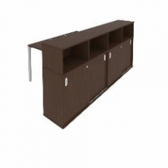 Рабочая станция с опорным шкафом-купе Рива Metal System Б.РС-СШК-4.1 Венге/Серый