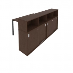 Рабочая станция с опорным шкафом-купе Рива Metal System Б.РС-СШК-4.1 Вяз/Серый