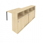 Рабочая станция с опорным шкафом-купе Рива Metal System Б.РС-СШК-4.2 Акация/Антрацит