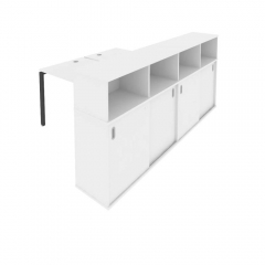 Рабочая станция с опорным шкафом-купе Рива Metal System Б.РС-СШК-4.2 Белый/Антрацит