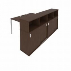 Рабочая станция с опорным шкафом-купе Рива Metal System Б.РС-СШК-4.2 Венге/Серый