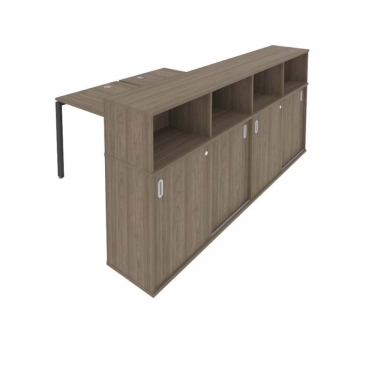 Рабочая станция с опорным шкафом-купе Рива Metal System Б.РС-СШК-4.2 Вяз/Антрацит