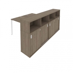 Рабочая станция с опорным шкафом-купе Рива Metal System Б.РС-СШК-4.2 Вяз/Белый