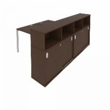 Рабочая станция с опорным шкафом-купе Рива Metal System Б.РС-СШК-4.2 Вяз/Серый