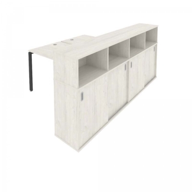 Рабочая станция с опорным шкафом-купе Рива Metal System Б.РС-СШК-4.2 Наварра/Антрацит