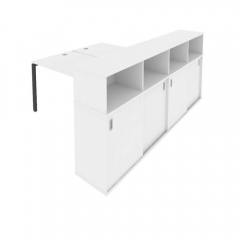 Рабочая станция с опорным шкафом-купе Рива Metal System Б.РС-СШК-4.3 Белый/Антрацит