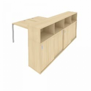 Рабочая станция с опорным шкафом-купе Рива Metal System Б.РС-СШК-4.3 Венге/Антрацит