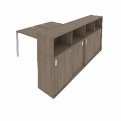 Рабочая станция с опорным шкафом-купе Рива Metal System Б.РС-СШК-4.3 Вяз/Серый