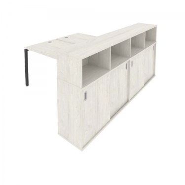 Рабочая станция с опорным шкафом-купе Рива Metal System Б.РС-СШК-4.3 Наварра/Антрацит