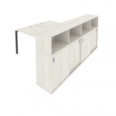 Рабочая станция с опорным шкафом-купе Рива Metal System Б.РС-СШК-4.3 Наварра/Антрацит