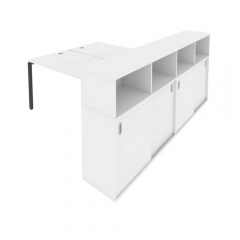 Рабочая станция с опорным шкафом-купе Рива Metal System Б.РС-СШК-4.4 Белый/Антрацит