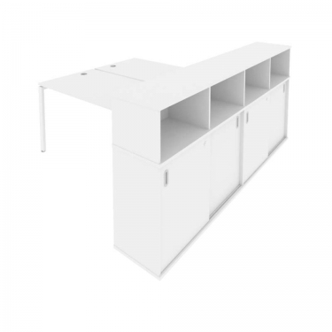 Рабочая станция с опорным шкафом-купе Рива Metal System Б.РС-СШК-4.4 Белый