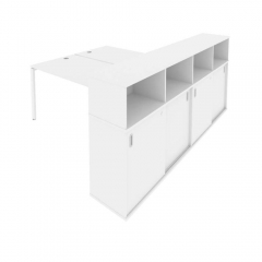 Рабочая станция с опорным шкафом-купе Рива Metal System Б.РС-СШК-4.4 Белый