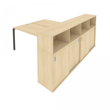 Рабочая станция с опорным шкафом-купе Рива Metal System Б.РС-СШК-4.4 Наварра/Антрацит