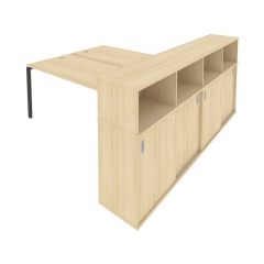 Рабочая станция с опорным шкафом-купе Рива Metal System Б.РС-СШК-4.5 Акация/Антрацит