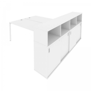 Рабочая станция с опорным шкафом-купе Рива Metal System Б.РС-СШК-4.5 Белый