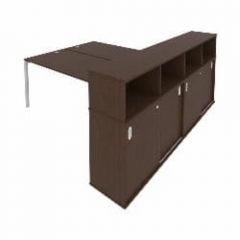 Рабочая станция с опорным шкафом-купе Рива Metal System Б.РС-СШК-4.5 Венге/Серый