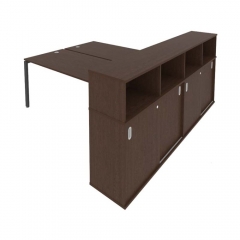 Рабочая станция с опорным шкафом-купе Рива Metal System Б.РС-СШК-4.5 Вяз/Антрацит