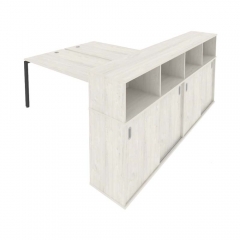 Рабочая станция с опорным шкафом-купе Рива Metal System Б.РС-СШК-4.5 Наварра/Антрацит