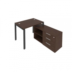 Рабочая станция на П-образном м/к с опорной тумбой правая Рива Metal System БП.РС-СТС-2.1 Пр Венге/Антрацит