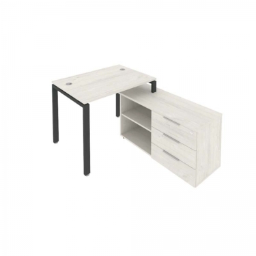 Рабочая станция на П-образном м/к с опорной тумбой правая Рива Metal System БП.РС-СТС-2.1 Пр Наварра/Антрацит