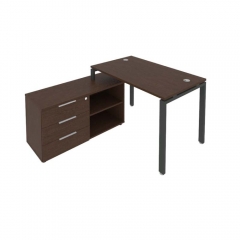 Рабочая станция на П-образном м/к с опорной тумбой левая Рива Metal System Б.РС-СТС-2.2 Л Венге/Антрацит