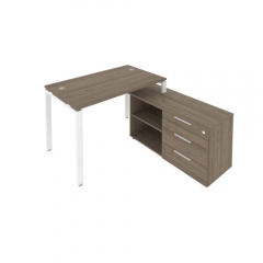 Рабочая станция на П-образном м/к с опорной тумбой правая Рива Metal System БП.РС-СТС-2.2 Пр Вяз/Белый