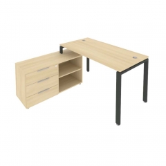 Рабочая станция на П-образном м/к с опорной тумбой левая Рива Metal System Б.РС-СТС-2.3 Л Акация/Антрацит