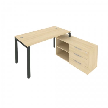 Рабочая станция на П-образном м/к с опорной тумбой правая Рива Metal System Б.РС-СТС-2.3 Пр Акация/Антрацит