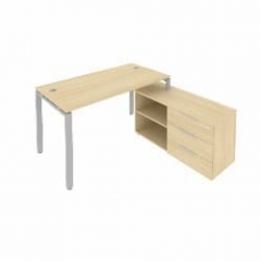 Рабочая станция на П-образном м/к с опорной тумбой правая Рива Metal System Б.РС-СТС-2.3 Пр Акация/Серый