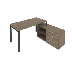 Рабочая станция на П-образном м/к с опорной тумбой правая Рива Metal System Б.РС-СТС-2.3 Пр Вяз/Антрацит