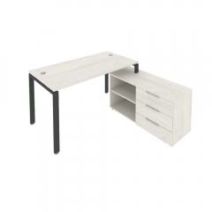 Рабочая станция на П-образном м/к с опорной тумбой правая Рива Metal System Б.РС-СТС-2.3 Пр Наварра/Антрацит