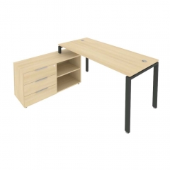 Рабочая станция на П-образном м/к с опорной тумбой левая Рива Metal System Б.РС-СТС-2.4 Л Акация/Антрацит