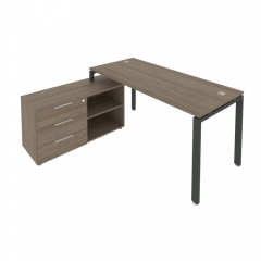 Рабочая станция на П-образном м/к с опорной тумбой левая Рива Metal System Б.РС-СТС-2.4 Л Вяз/Антрацит